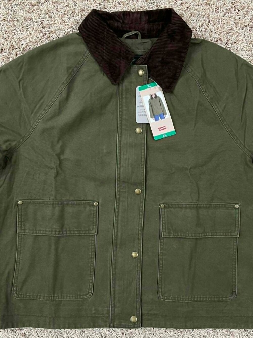 Levi's Women's Shorty Barn Canvas Jacket Green, Size XL (New) - Picture 6 of 16